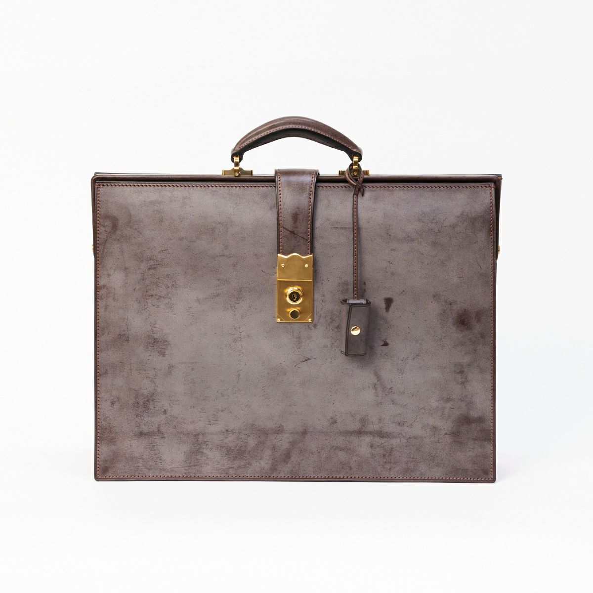 万双 ダレスバッグ ブライドルレザー 2マチ ダークブラウン ブライドル