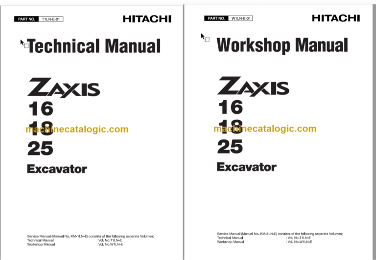 Hitachi ZX16 ZX18 ZX25 Excavator Technical and Workshop Manual