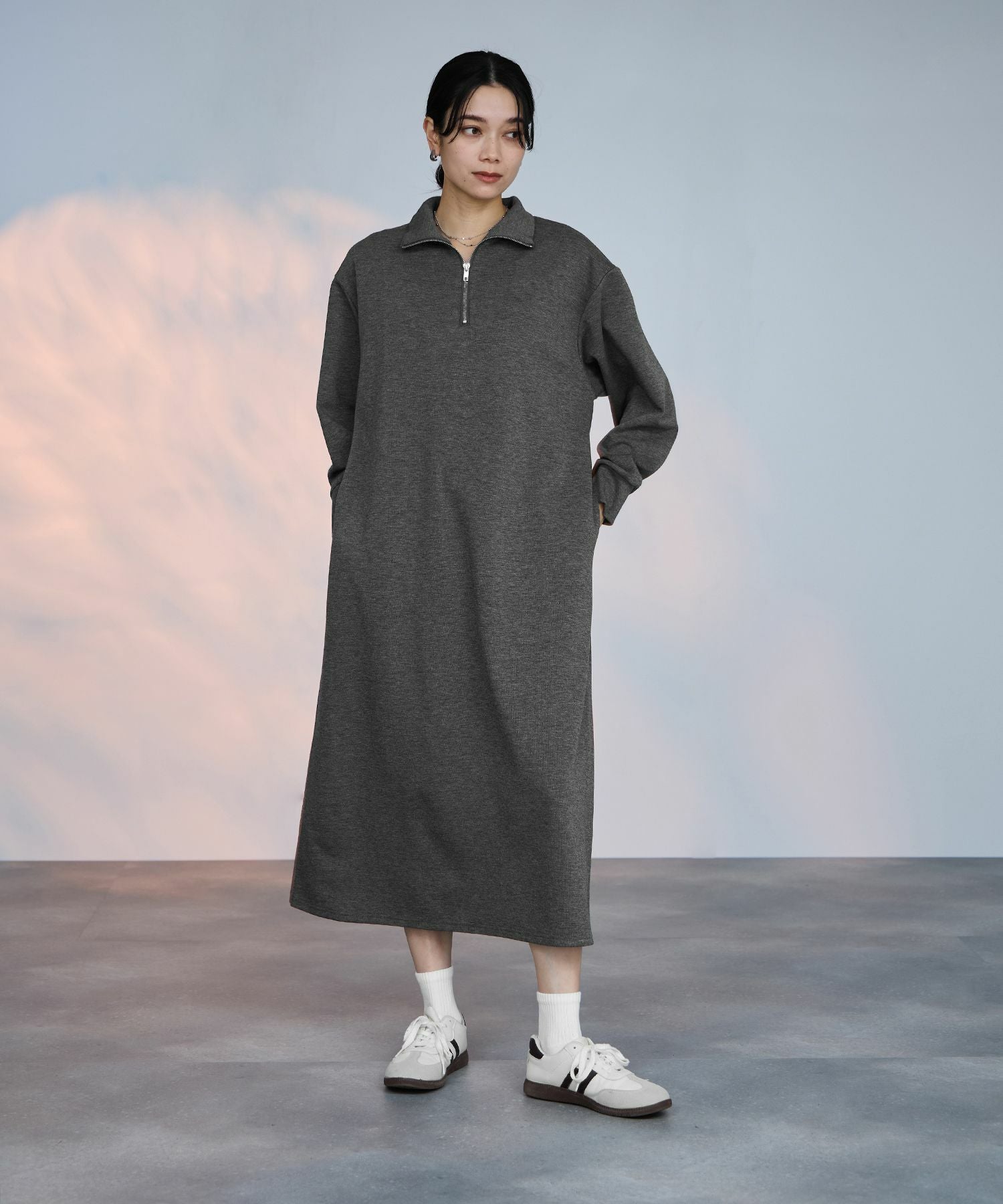 milli de l'air パフィバック ダンボールニット ハーフジップ