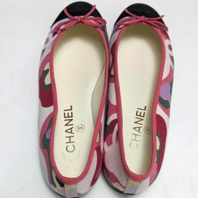 未使用さん♥CHANELシャネル バレエシューズ 37.5C マルチカラー