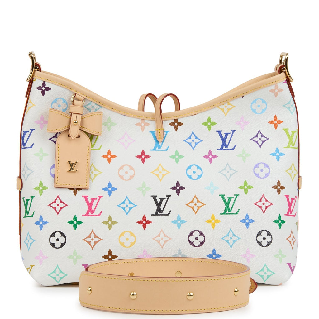 Louis Vuitton X Murakami Carryall PM White Multicolor Monogram Gold Ha