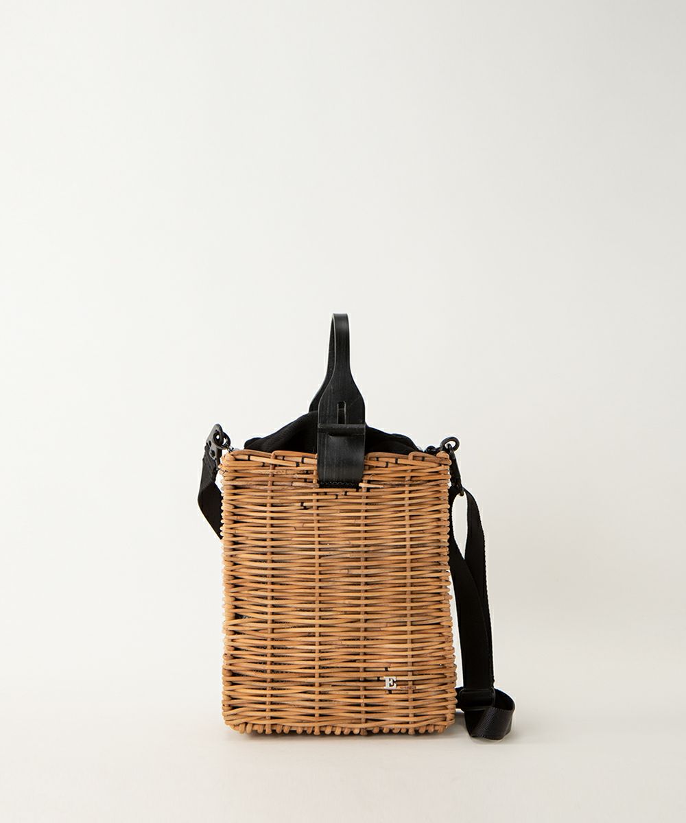 ebagos角たてバスケットS・スイッチハンドル 1本手(リネン被せ) BLACK