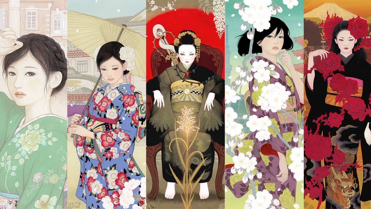 この表情、着物姿、魅力的！数々の美しき美人画を描く加藤美紀さんの