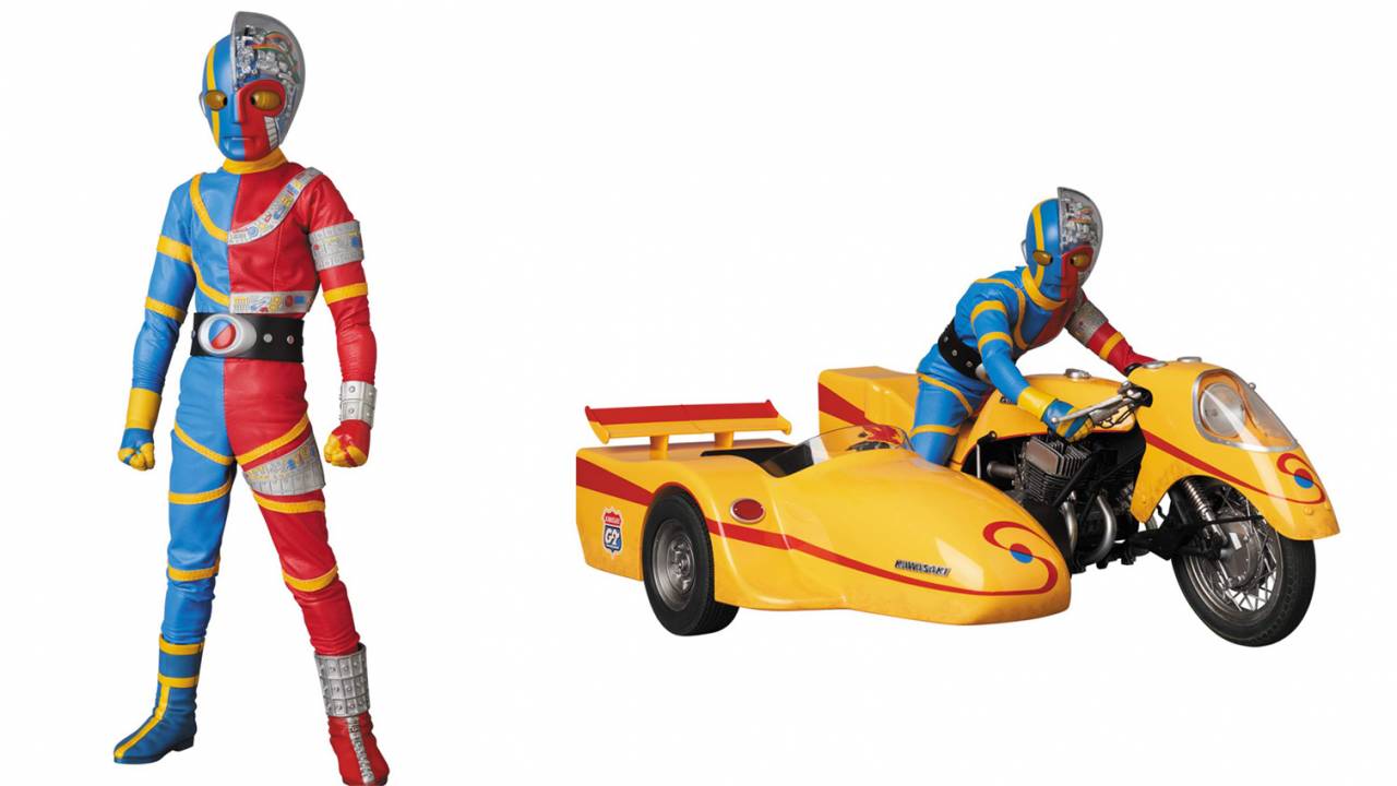 昭和の特撮ヒーロー「人造人間キカイダー」がサイドマシンと共に