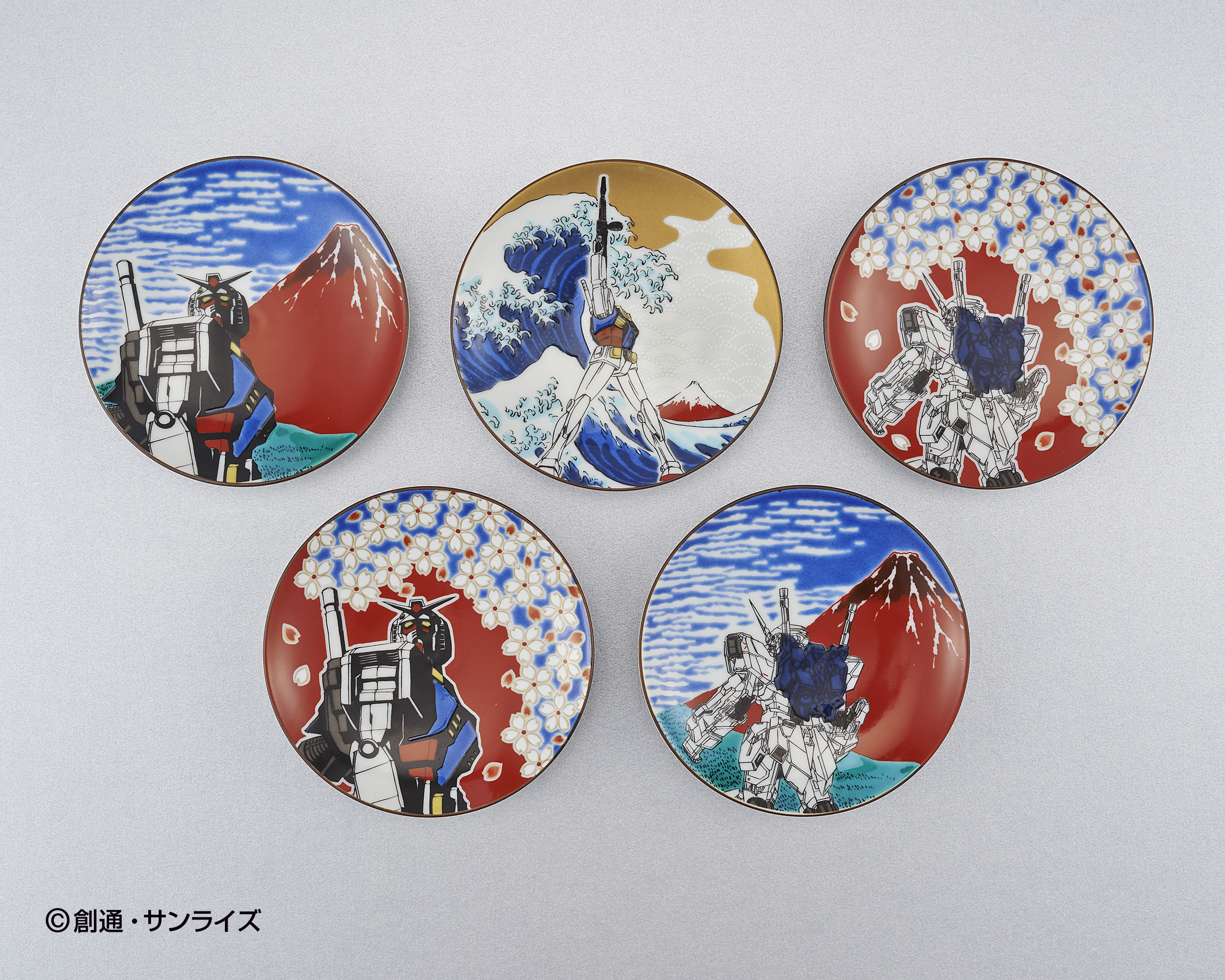 九谷焼 ガンダム、ユニコーンガンダム 豆皿5枚セット | - Japaaan