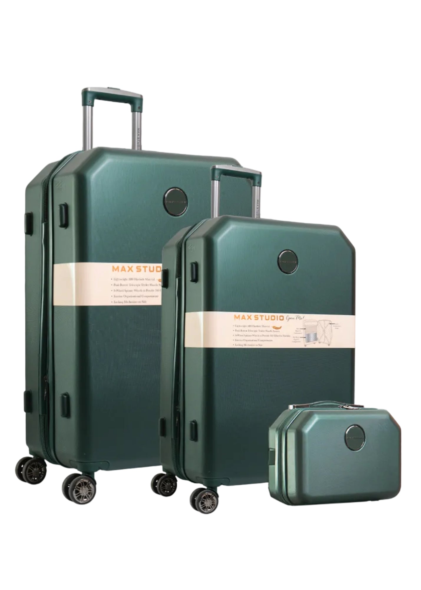 Max Studio ABS Hard Sided 3-Piece The Hexagon Luggage Set – Magid NYC