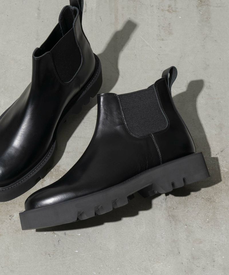 メゾンスペシャル 東京産スクエアタンクソールサイドゴアロングブーツ