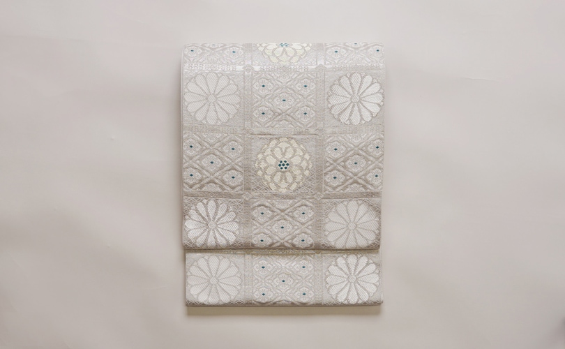 正絹袋帯 帯工房 たなか 格天井菊紋 西陣織 正絹 本袋帯 | 袋帯 | 京都