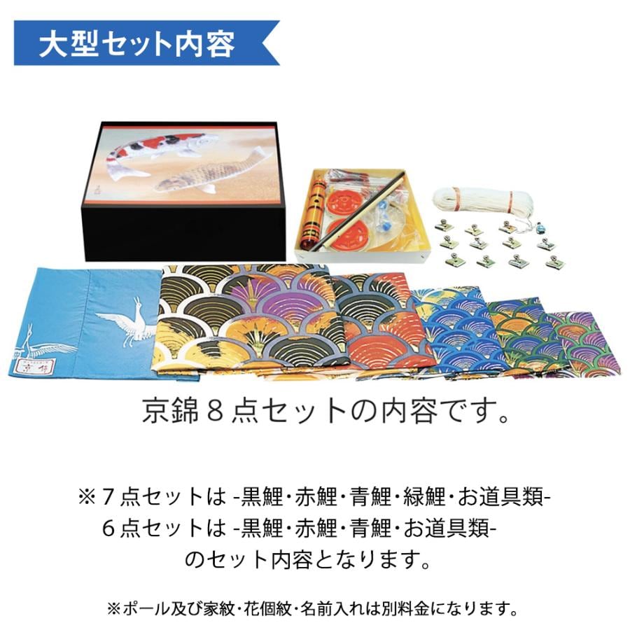 鯉のぼり 庭 園用 3m6点セット 京錦 こいのぼり ポール別売り 徳永