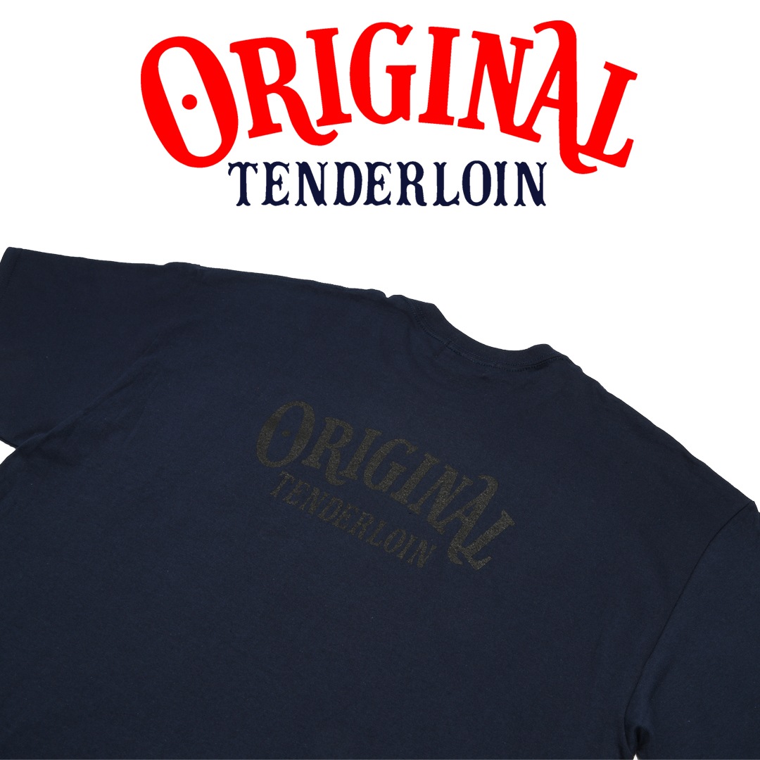 TENDERLOIN LOGO POCKET T-SHIRTS 6.0oz PREMIUM COTTON 100% NAVY | T