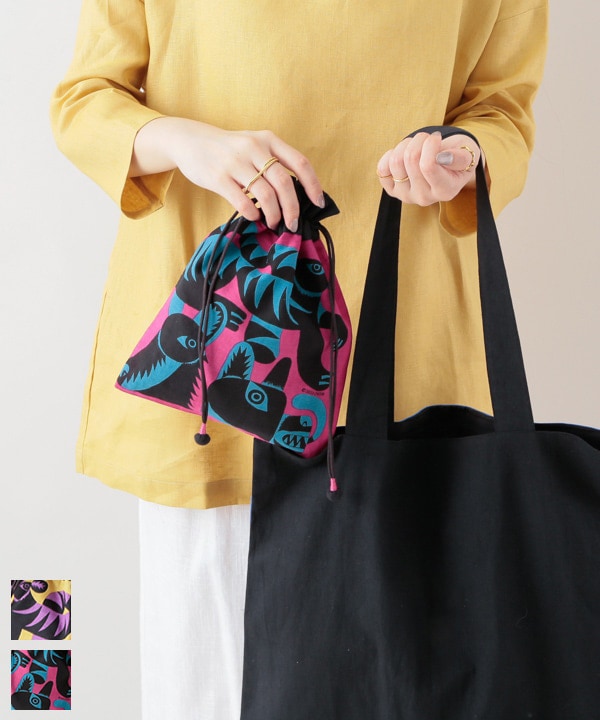 CHIZURI×KANKANコラボ トートバッグA（ブルー・オレンジ）M41-2421