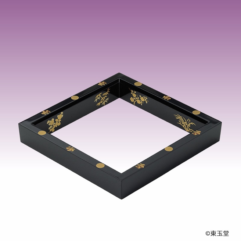 e3138 輪島塗 炉縁 四君子蒔絵 共箱 茶道具 茶道具 茶平一斎 輪島塗