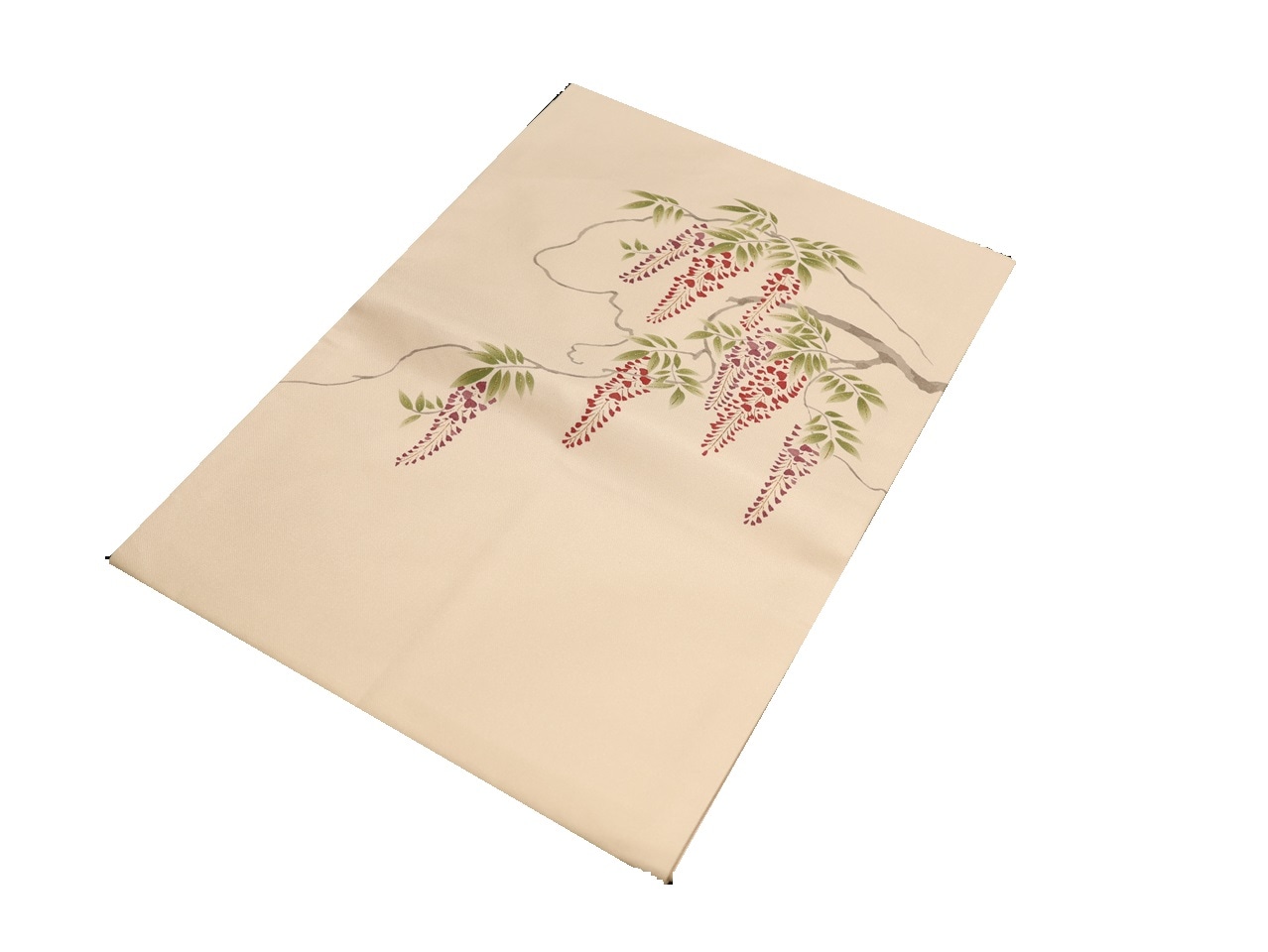 仕立て上がり正絹名古屋帯「灰白色の地に藤の花の柄」 | 帯,帯(名古屋