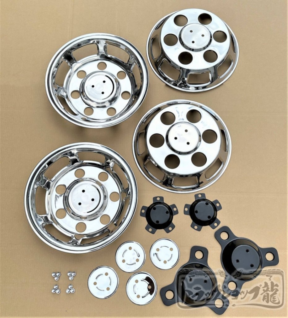 ステンレス ホイールライナー ホイールカバー 17.5インチ 6穴 前後4枚