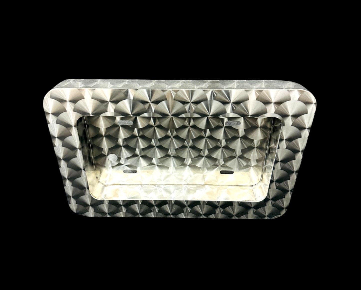 ステンレス 大型 ナンバー枠 鱗柄 角R仕様 奥行50mm 汎用 ナンバー