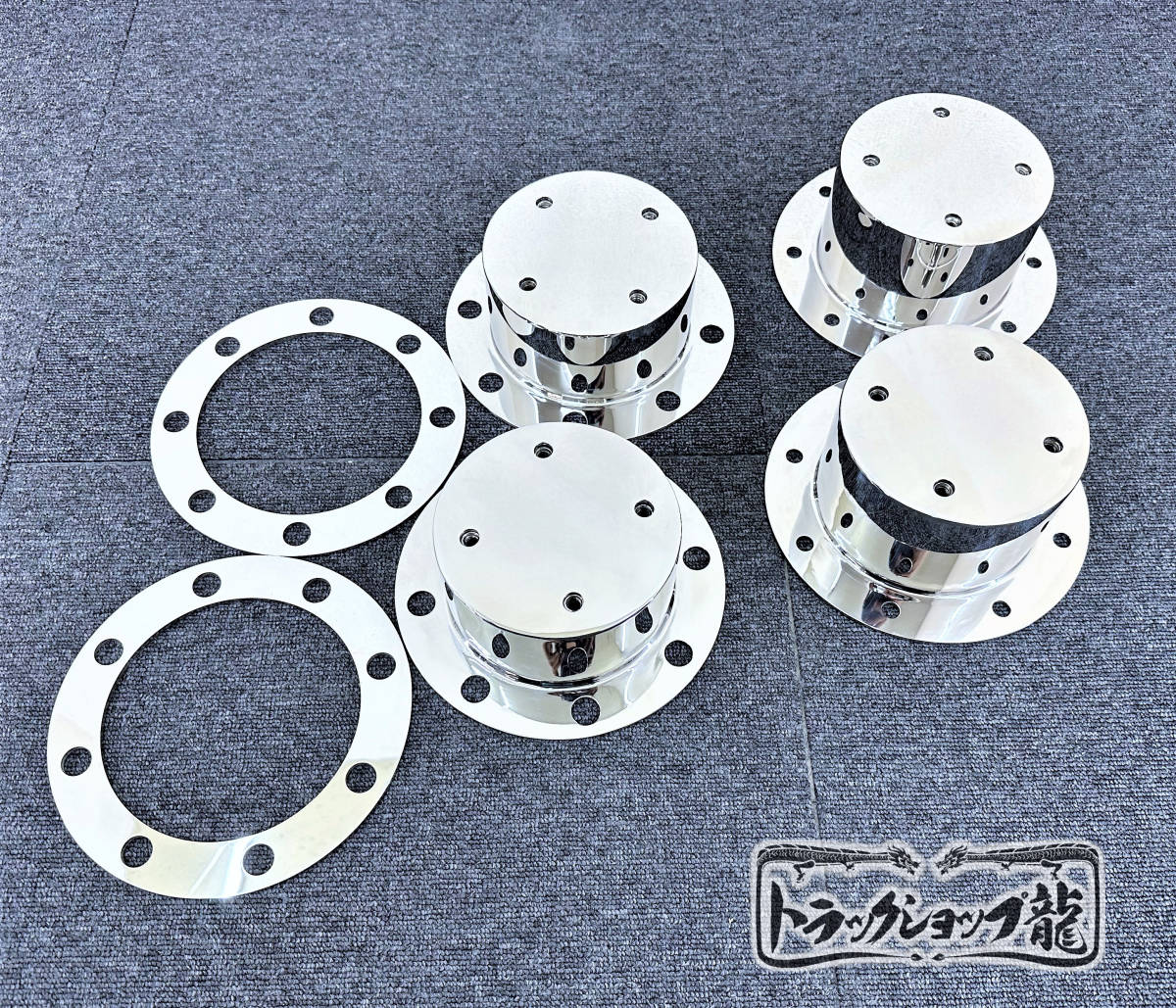 ステンレス リアハブキャップ 22.5インチ 8穴 4個組 センターカバー