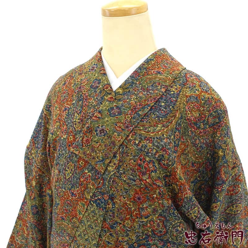 5倍ポイント｜春のカジュアルフェア】【中古】 小紋 更紗小紋