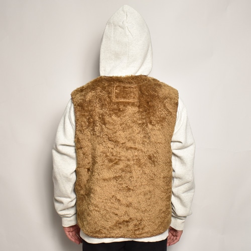 Barbour×US/Zip-Up Pile Boa Vest(バブアー×アス ボアベスト)ブラウン