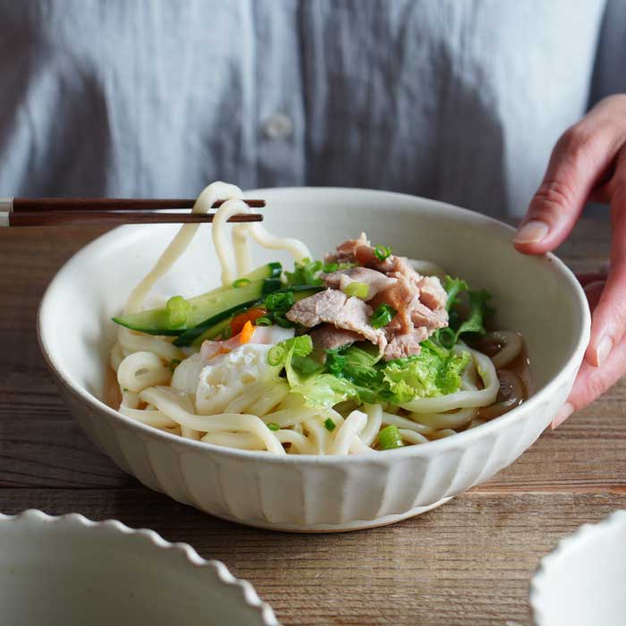 益子焼 七寸浅鉢 kinari わかさま陶芸 【約20cm】 煮物鉢 パスタ皿