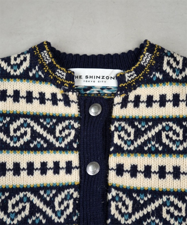 24AMSNI07]THE SHINZONE(ザ シンゾーン) FAIR ISLE KNIT CARDIGAN
