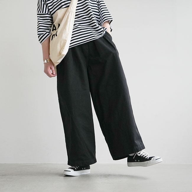 A12315]HARVESTY(ハーベスティ)CHINO CLOTH GARMENT DYED CIRCUS BAGGY