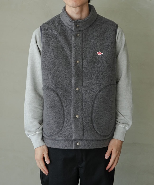 ◇[DT-A0713WNN]DANTON(ダントン) DOUBLE FACE BOA STAND COLLAR VESTT