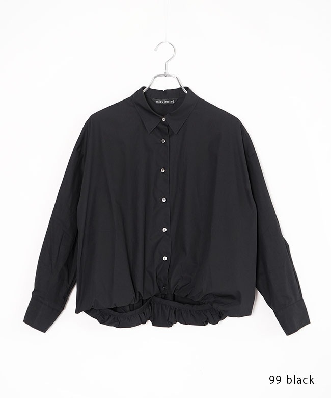 3-230094]mizuiro ind(ミズイロインド) ballon shirt バルーンシャツ