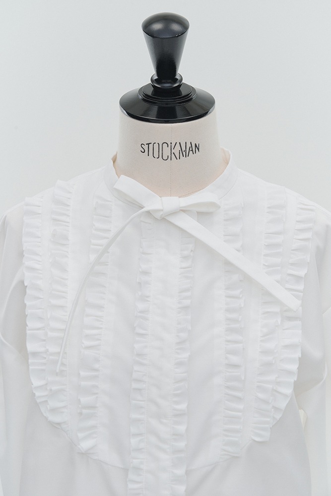 yori☆2025ss フリルストライプシャツ36 yori フリルストライプシャツ 36