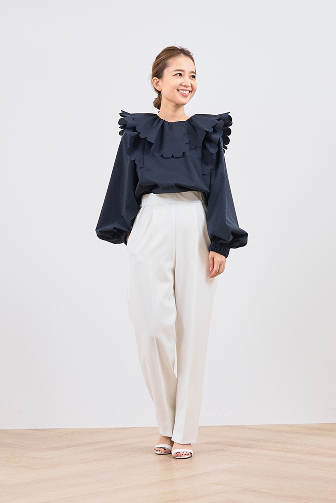 yori たっぷりスカラップブラウス 36