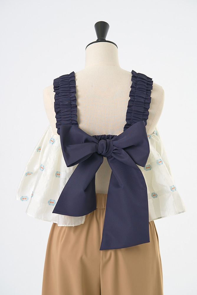 数回着用 【shirocon】【yori】マーガレットバックリボンキャミ 38