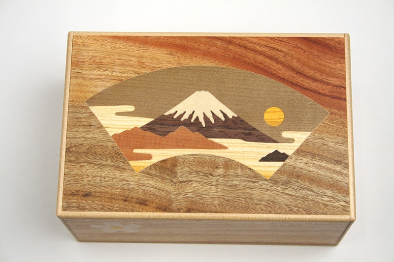 秘密箱18回仕掛け 6寸 桜富士 | 秘密箱 | 寄木細工専門店 箱根丸山物産
