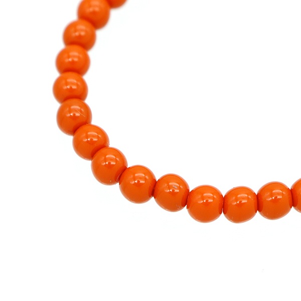 ビーズ 『アクリルラウンドビーズ 約4mm 40粒入り オレンジ』 ビーズ