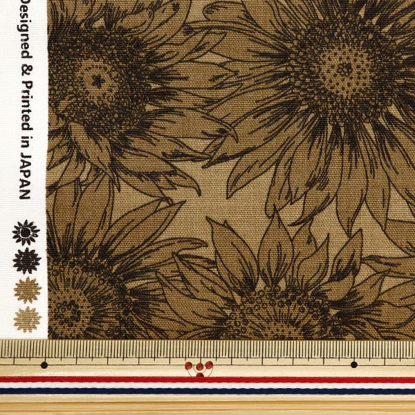 数量5から】 生地 『オックス ひまわり ベージュ OX35802-2F』 生地