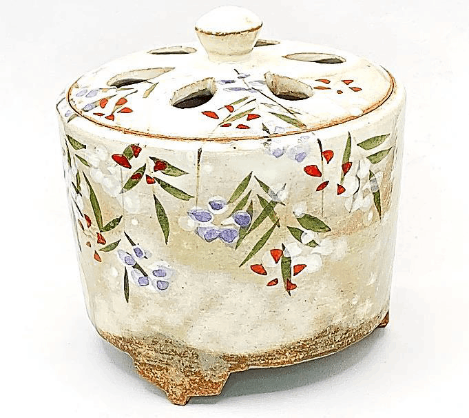 京都/香炉》清水焼香炉：乾山手・小花（紙箱付） | お香/香炉/伝統工芸