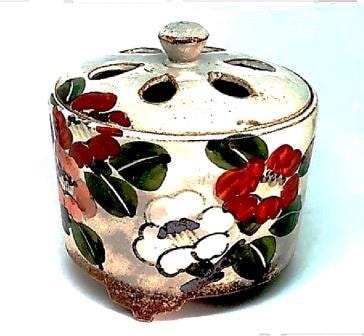 香炉・香立》清水焼香炉 乾山手・紅白椿（紙箱付） | お香/香炉/伝統