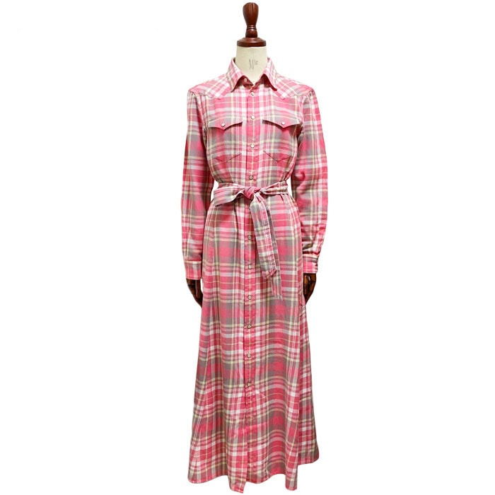 ラルフローレン ポロ レディース チェック シャツワンピース マキシ丈