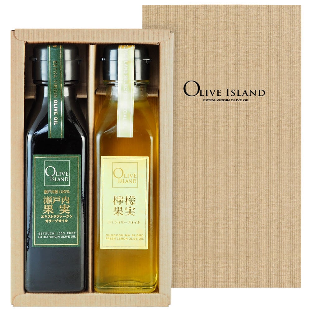 瀬戸内果実・檸檬果実EXVオリーブオイル 120ml 2本入ギフトセット