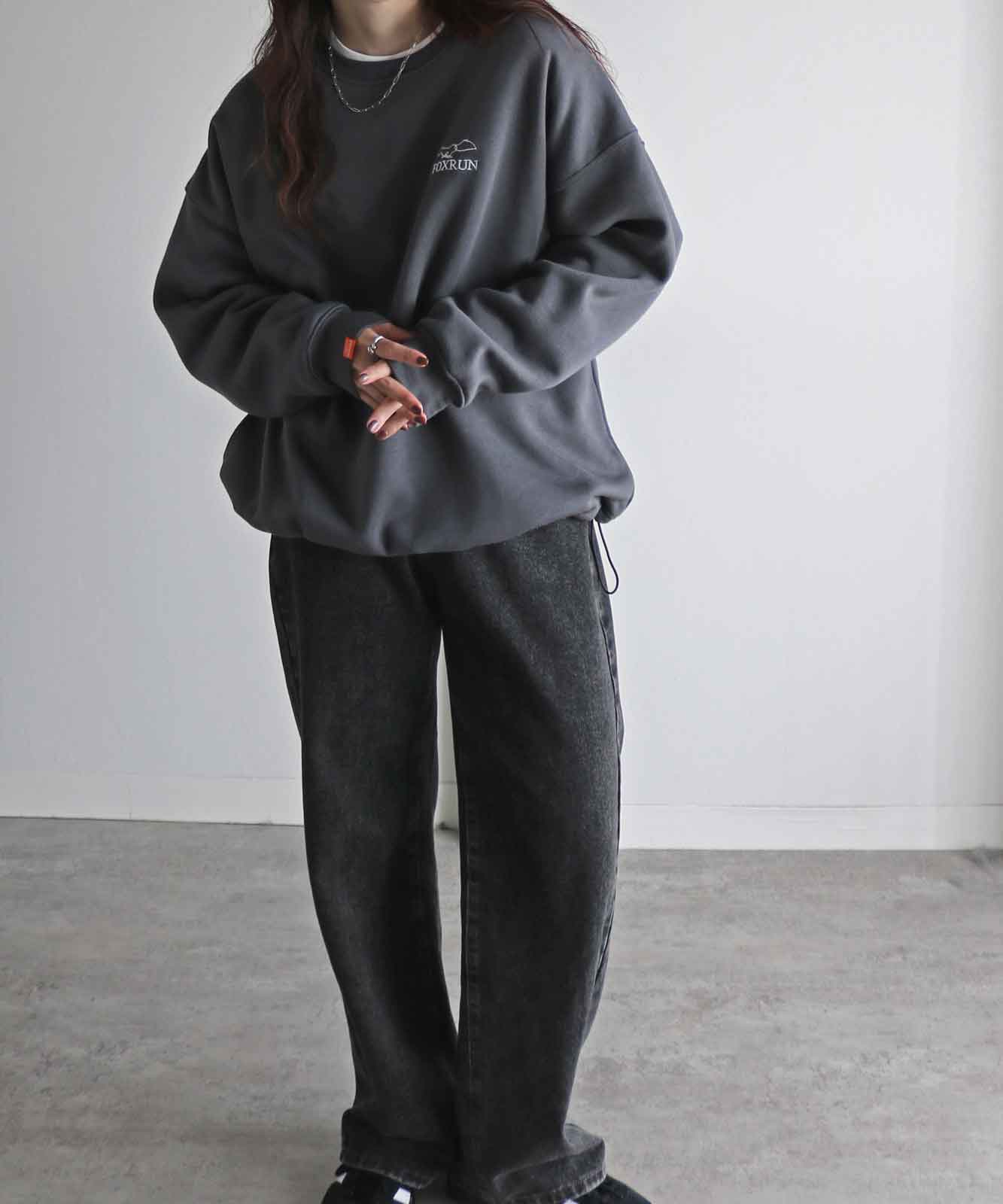 50%OFF】【FOXRUN/フォックスラン】 別注 線画キツネ刺繍ドロスト