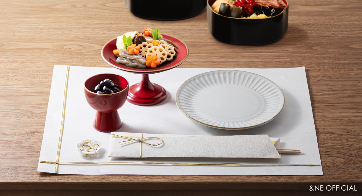 ハレとケ 飯田水引 敷紙・箸・箸置きセット | 素材で探す | &NE