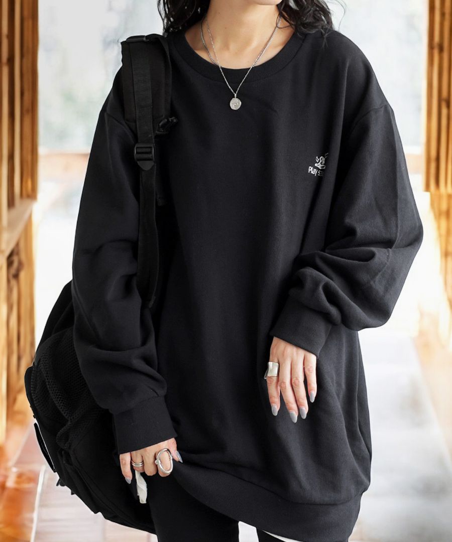 刺繍ロゴトレーナー トレーナー レディース トップス 送料無料・メール