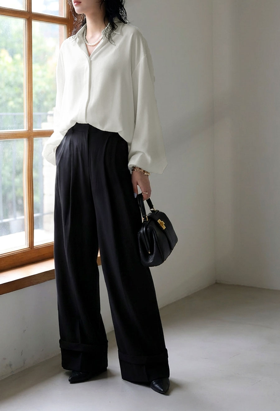 バルーンスリーブ シャツ レディース 長袖 トップス 送料無料・(100