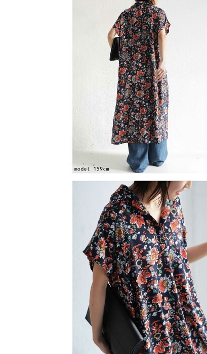 花柄 ワンピース レディース 半袖 柄ワンピ ロング 送料無料・(100