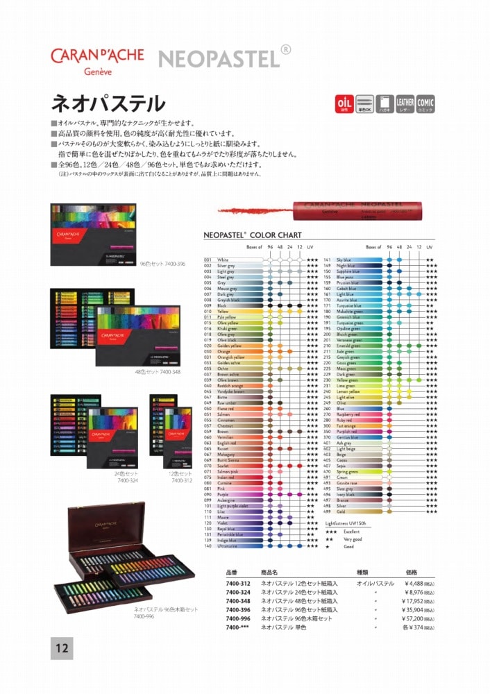 CdA カランダッシュ 7400-396 ネオパステル オイルパステル 96色セット