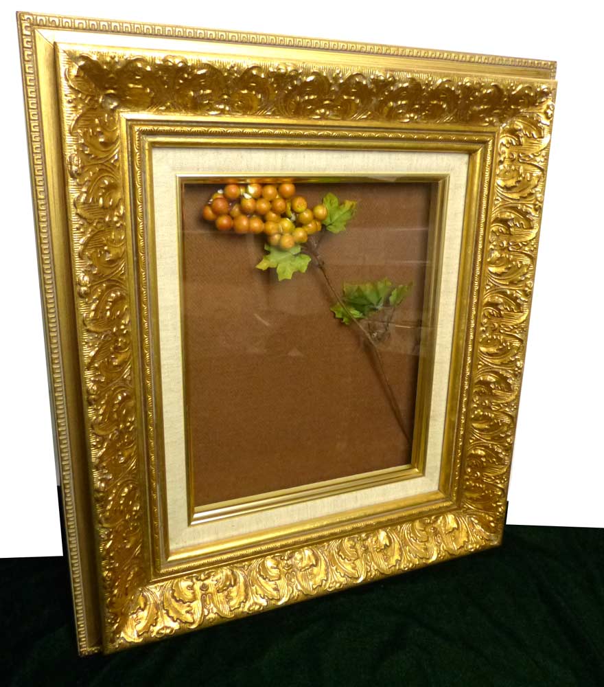 レトロ ヴィンテージ /オールド/ シャビーな額縁 金縁木製フレーム