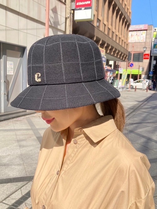 CA4LA CHRISTINE 綿ニット レディス メンズ ハット BLACK/LIGHTGRAY