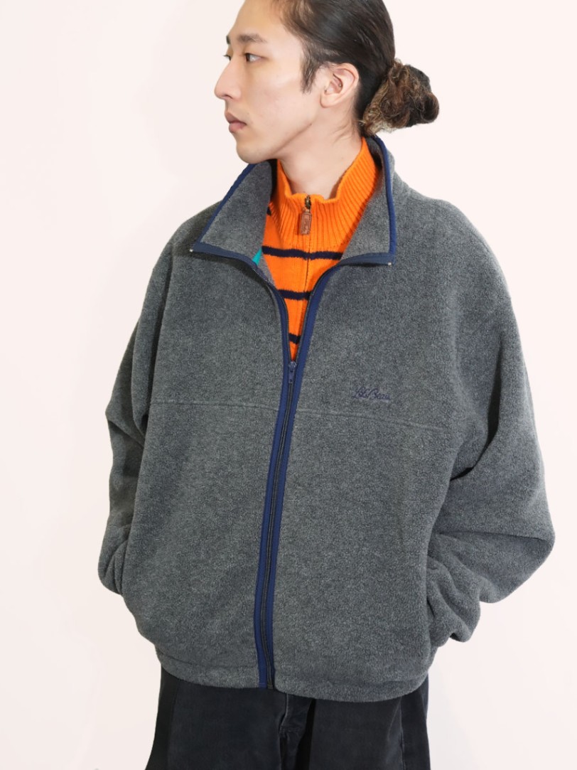 80's L.L.BEAN 筆記体ロゴ フリースJKT グレー 実寸(L位) | SOLD