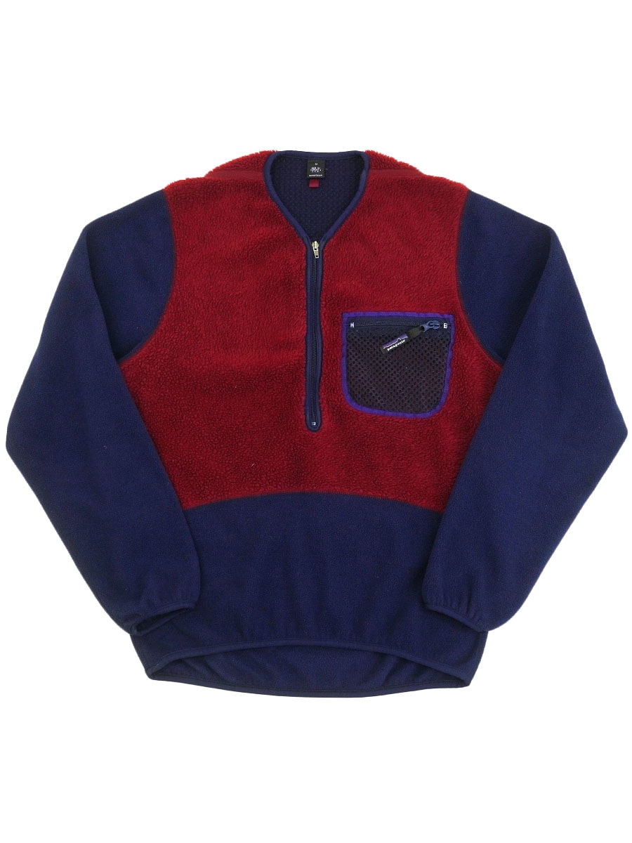 90'S PATAGONIA AQUA FUR CRANBERRY/CLASSIC NAVY (SIZE.MEDIUM) MADE