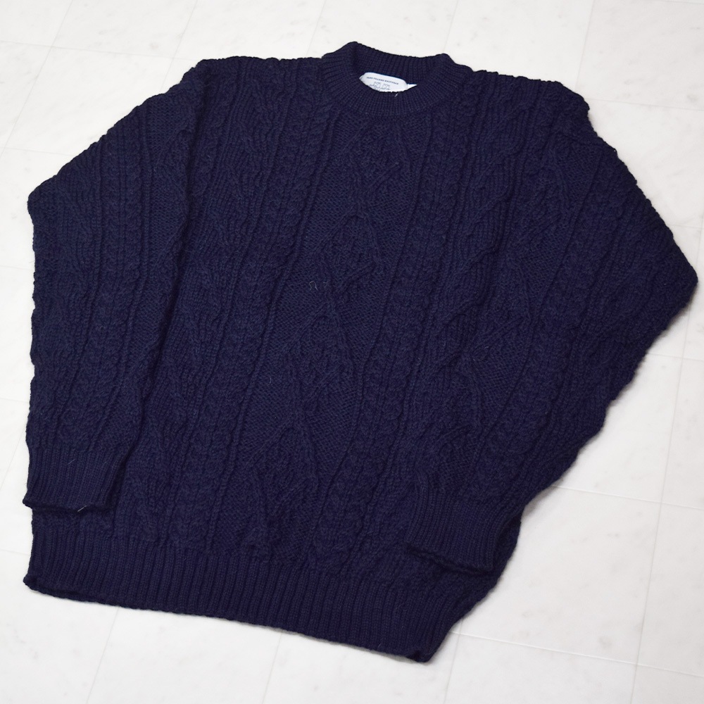 アランニット リブ ニット トップス 長袖 オールドダービーニット