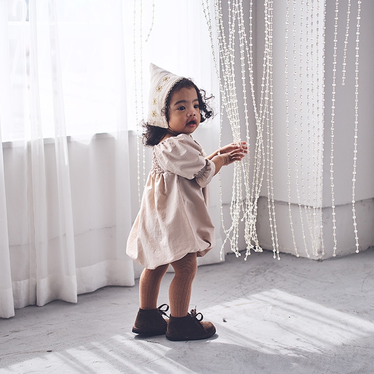 MARLMARL (マールマール) ポンパドール ロンパース /ベージュ 80 - 90cm