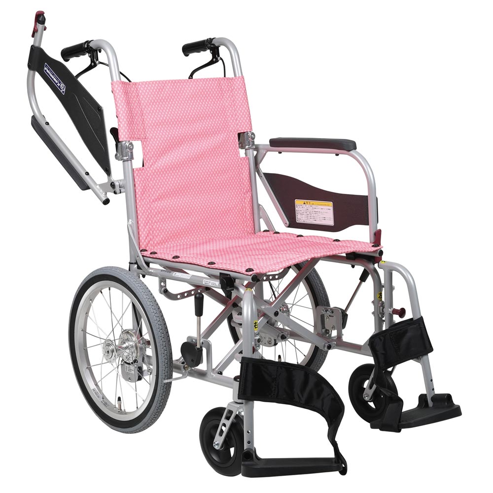 介助用車椅子ふわりすプラス KFP16-40SB 肘跳上げ・スイングアウト